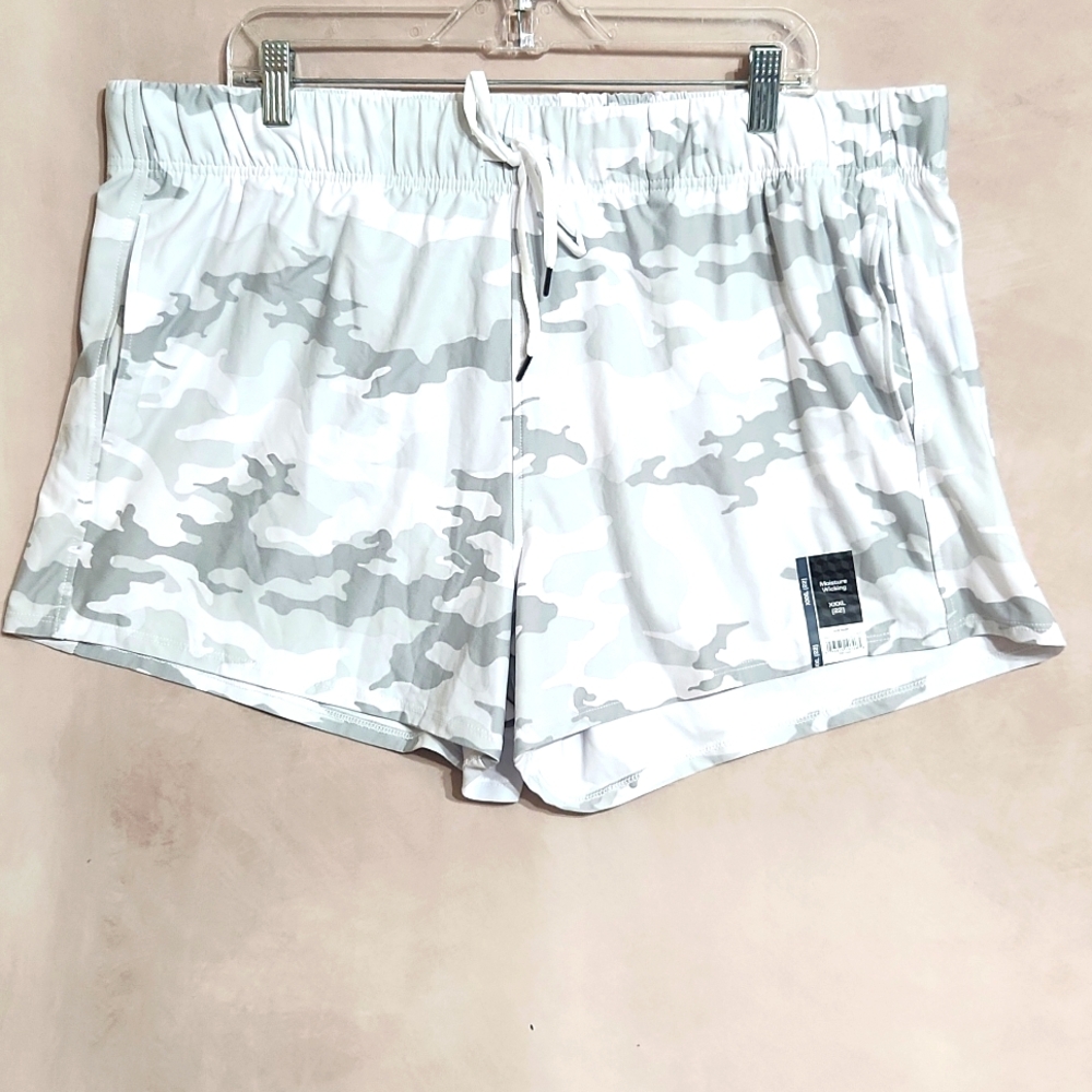 ATHLETIC shorts women 3XL pink blue gray-camo turquoise front draw string pocket - Picture 8 of 13